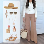 👖Three Lengths Available🔥High Stretch Tummy Control Button Wide Leg Trousers