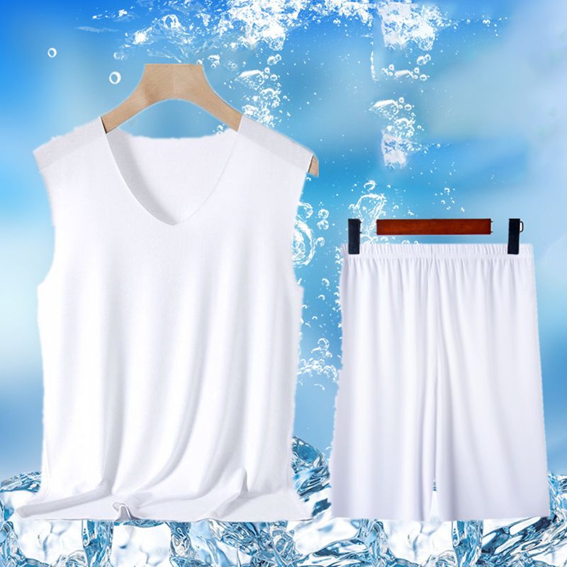 ✨New Arrival⏳✨Men’s V-neck Ice Silk Tank & Shorts 2-piece Set