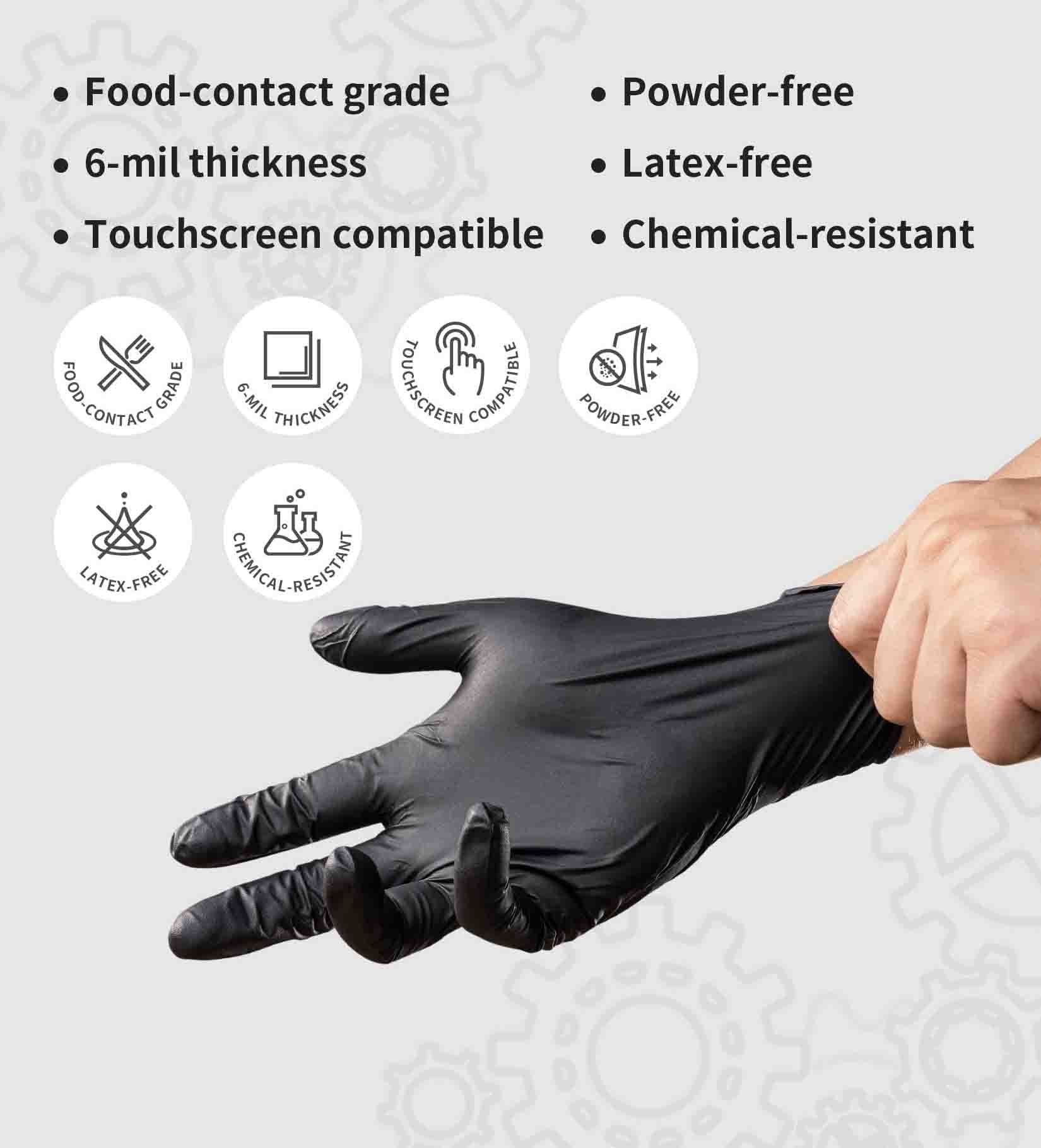🔥Christmas Sale 53% OFF🎅100/50PCS Black Nitrile Disposable Glove