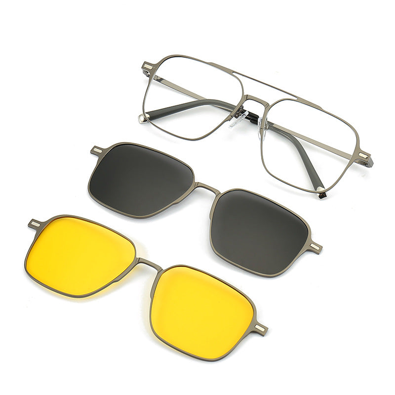 🔥😎3-in-1 Magnetic Anti-Glare Sunglasses for Safe Driving