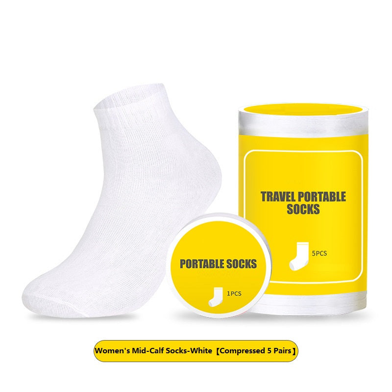 Non-Washable Portable Compressed Cotton Socks