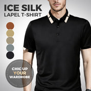 🔥Today 50% off🔥Men's Stretch Ice Silk Short Sleeve Lapel T-shirt
