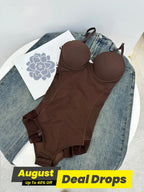 🏆Shapewear Bodysuit with Bra | Ruched Slimming Adjustable Waist✨