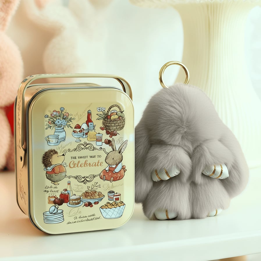 🐰60% OFF NOW! 🏆 Handmade Soft Bunny PomPom Charms – Adorable Design, Premium Yarn & Perfect for Bags/Keys 🎀