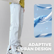 Neutral Side-Zip Cargo Pants with Slit