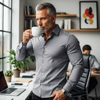 Men's Solid Color Lapel Long Sleeve Button-Down Shirts