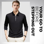 Men's Half-Zip Knit Stand Collar Textured Long Sleeve