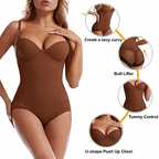 🏆Shapewear Bodysuit with Bra | Ruched Slimming Adjustable Waist✨