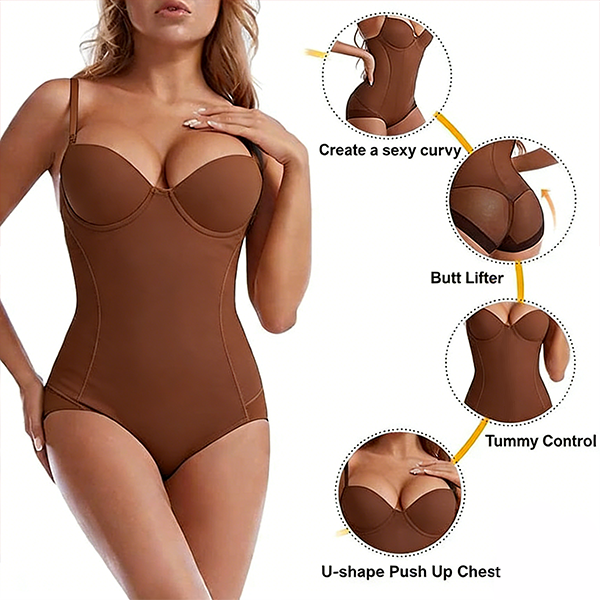 🏆Shapewear Bodysuit with Bra | Ruched Slimming Adjustable Waist✨