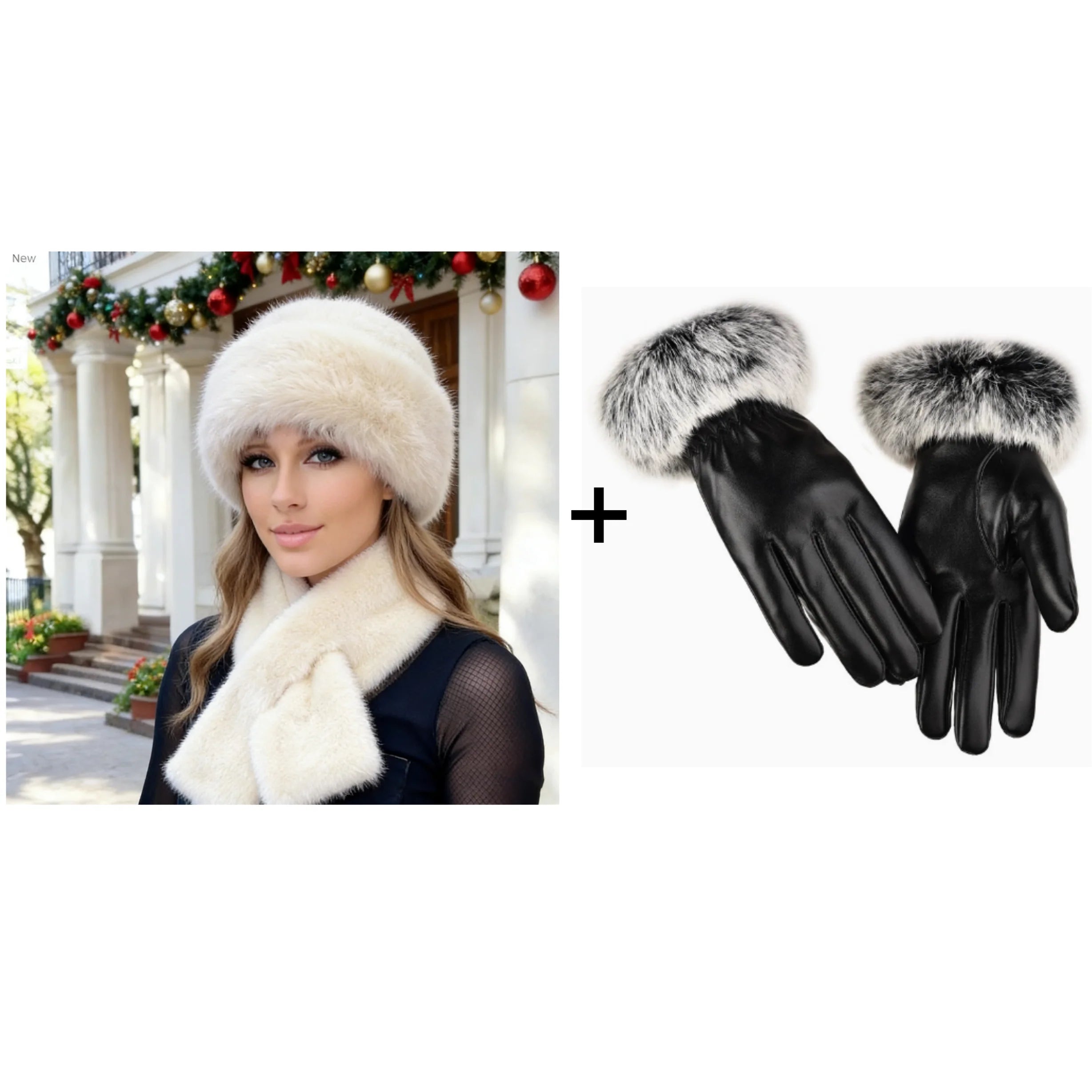 💝Valentine's Day Sale - 50% Off🔥Fluffy Fur Bucket Hat Warm Winter Hat + Free Matching Scarf ⏰