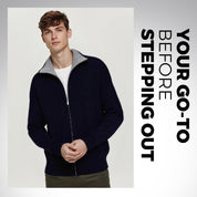 Men's Color-Blocked Zipper Sweater