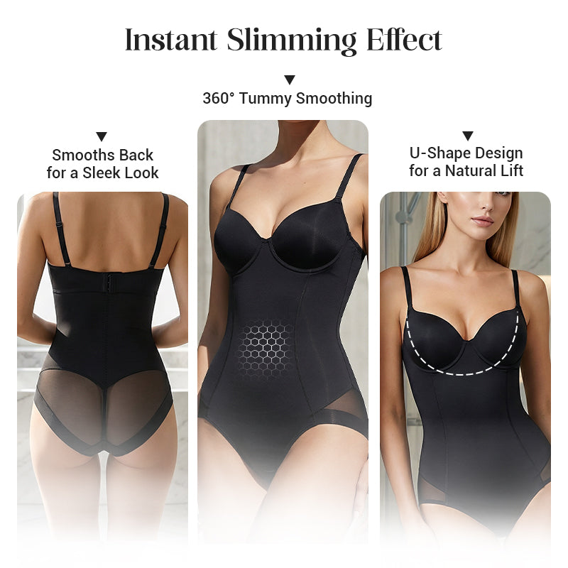 🏆Shapewear Bodysuit with Bra | Ruched Slimming Adjustable Waist✨