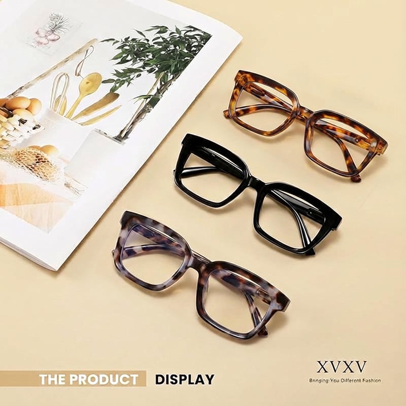 🎁Last Day✨👓Tortoiseshell Reading Glasses – Blue Light Blocking Oversized Square Readers