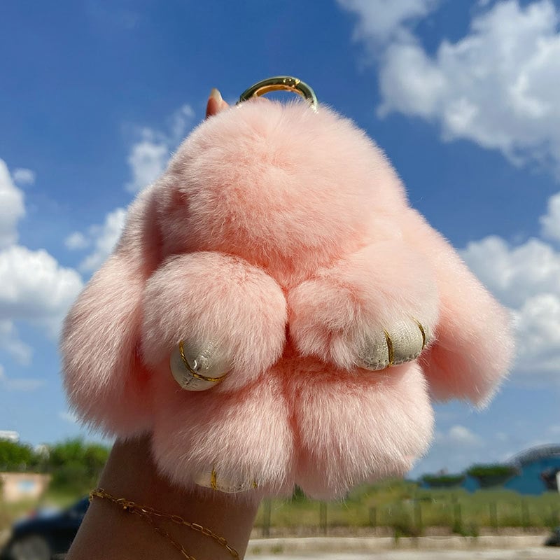 🐰60% OFF NOW! 🏆 Handmade Soft Bunny PomPom Charms – Adorable Design, Premium Yarn & Perfect for Bags/Keys 🎀