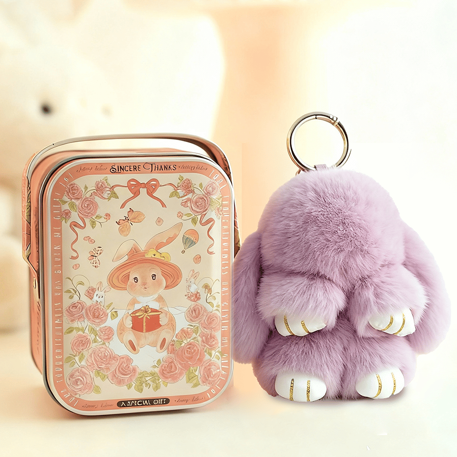 🐰60% OFF NOW! 🏆 Handmade Soft Bunny PomPom Charms – Adorable Design, Premium Yarn & Perfect for Bags/Keys 🎀