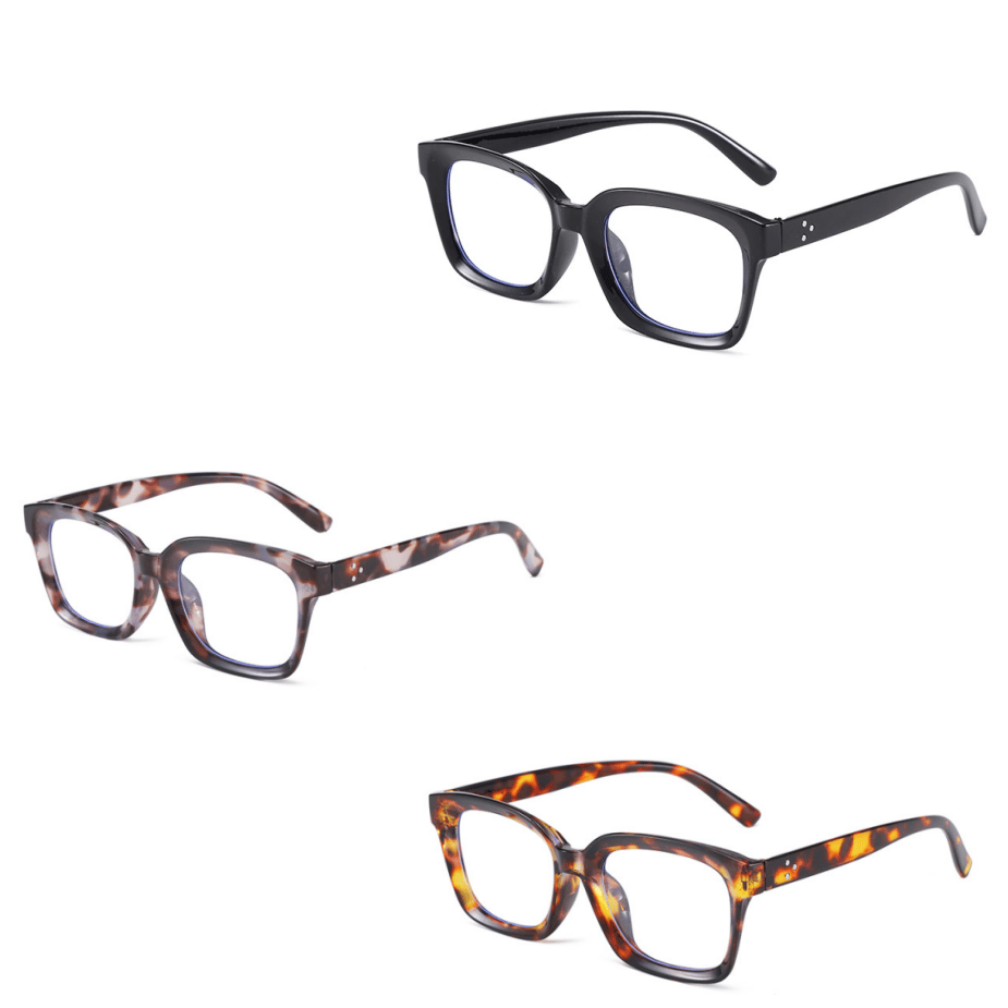 🎁Last Day✨👓Tortoiseshell Reading Glasses – Blue Light Blocking Oversized Square Readers