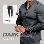 Men's Solid Color Lapel Long Sleeve Button-Down Shirts