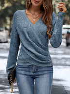 🔥Hot Sale 50% OFF!!⚡Women's Elegant Casual V-Neck Knit Top