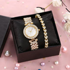 🎁Exquisite Crystal-Studded Ladies' Watch with Bracelet
