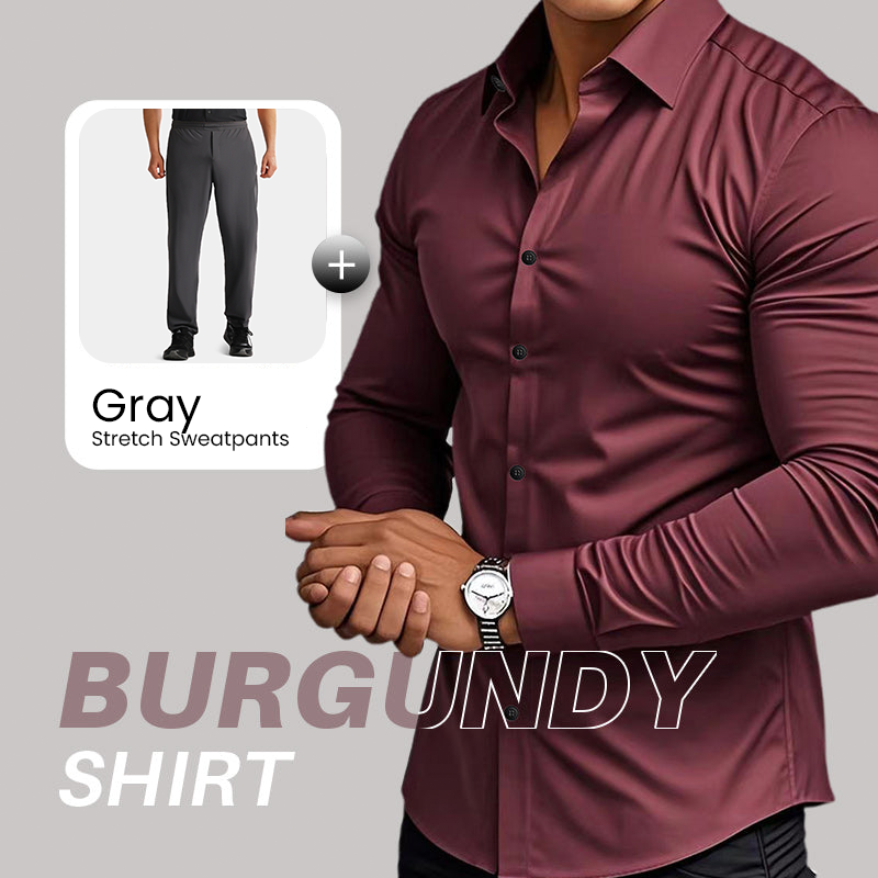 Men's Solid Color Lapel Long Sleeve Button-Down Shirts