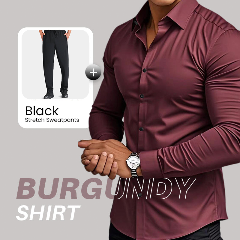 Men's Solid Color Lapel Long Sleeve Button-Down Shirts