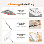 🏆Flat Mop with Stainless Steel Handle, come with Reusable Washable Mop Cloths