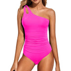 💖LAST DAY SPECIAL PRICE: ￡12.99!!💖Women's Cutout One Shoulder One Piece Swimsuit👙