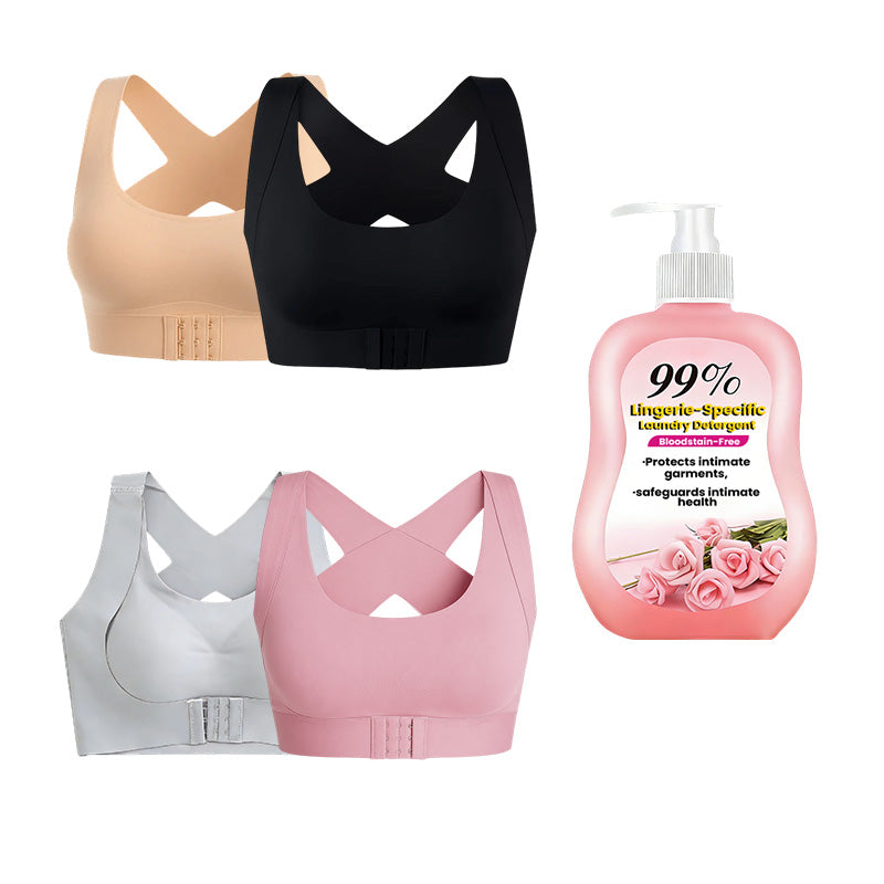 🎉LAST DAY SALE -70% OFF⚡Front Closure Cross-Back Wireless Posture Bra