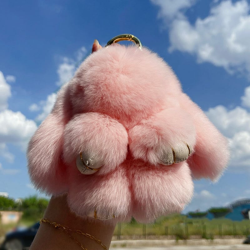 🐰60% OFF NOW! 🏆 Handmade Soft Bunny PomPom Charms – Adorable Design, Premium Yarn & Perfect for Bags/Keys 🎀