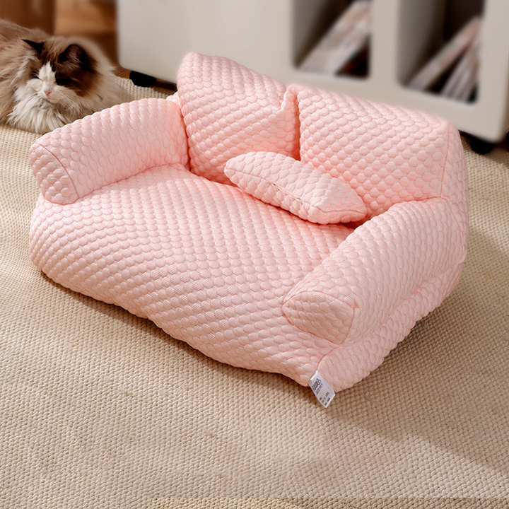 Breathable & Washable Ice Silk Cooling Pet Sofa Bed for Dogs