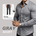 Men's Solid Color Lapel Long Sleeve Button-Down Shirts