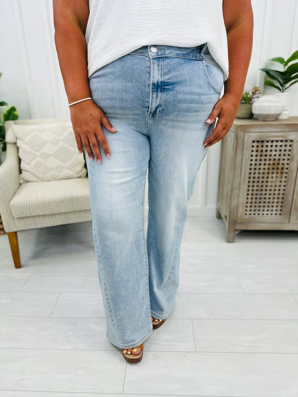 👖Vintage Wash Plus-Size Jeans — Stretchy & Straight Leg Fit