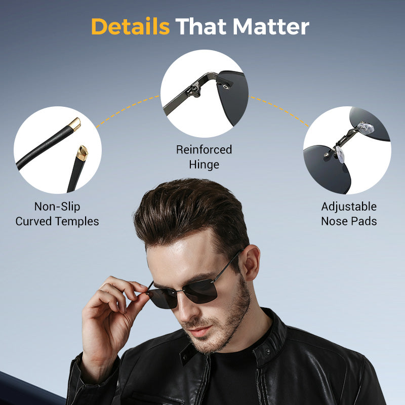 Today's Flash Sale⚡Fashionable Frameless HD Crystal Stone Polarized Sunglasses