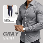 Men's Solid Color Lapel Long Sleeve Button-Down Shirts