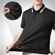 🔥Today 50% off🔥Men's Stretch Ice Silk Short Sleeve Lapel T-shirt