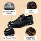 💥Free Shipping ✈️Knob Design Breathable Mesh Leather Shoes