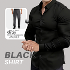 Men's Solid Color Lapel Long Sleeve Button-Down Shirts