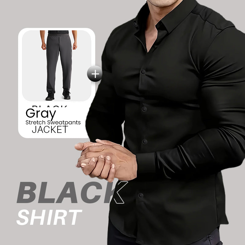 Men's Solid Color Lapel Long Sleeve Button-Down Shirts