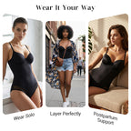 🏆Shapewear Bodysuit with Bra | Ruched Slimming Adjustable Waist✨