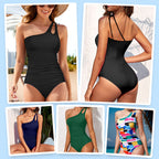 💖LAST DAY SPECIAL PRICE: ￡12.99!!💖Women's Cutout One Shoulder One Piece Swimsuit👙