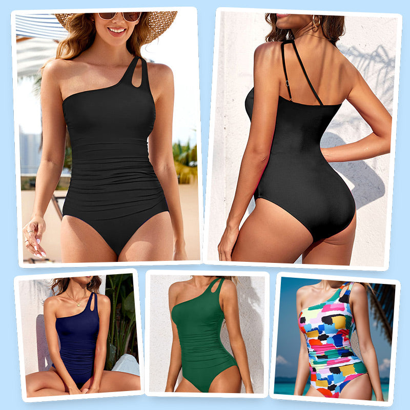 💖LAST DAY SPECIAL PRICE: ￡12.99!!💖Women's Cutout One Shoulder One Piece Swimsuit👙