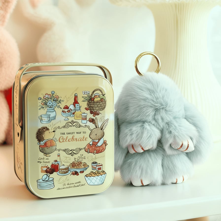 🐰60% OFF NOW! 🏆 Handmade Soft Bunny PomPom Charms – Adorable Design, Premium Yarn & Perfect for Bags/Keys 🎀