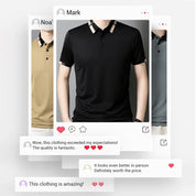 🔥Today 50% off🔥Men's Stretch Ice Silk Short Sleeve Lapel T-shirt