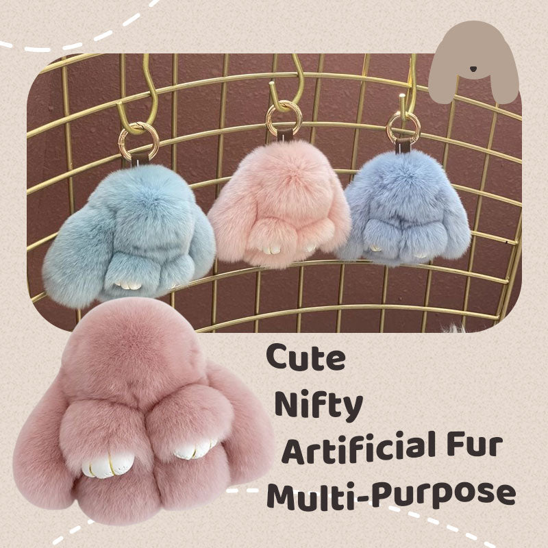🐰60% OFF NOW! 🏆 Handmade Soft Bunny PomPom Charms – Adorable Design, Premium Yarn & Perfect for Bags/Keys 🎀