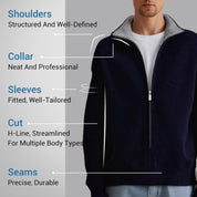 Men's Color-Blocked Zipper Sweater