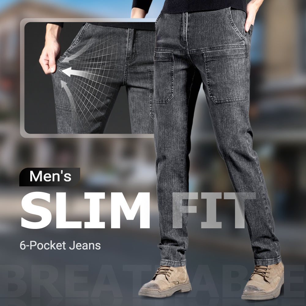 🔥50% OFF👖Men’s Slim Fit 6-Pocket Jeans