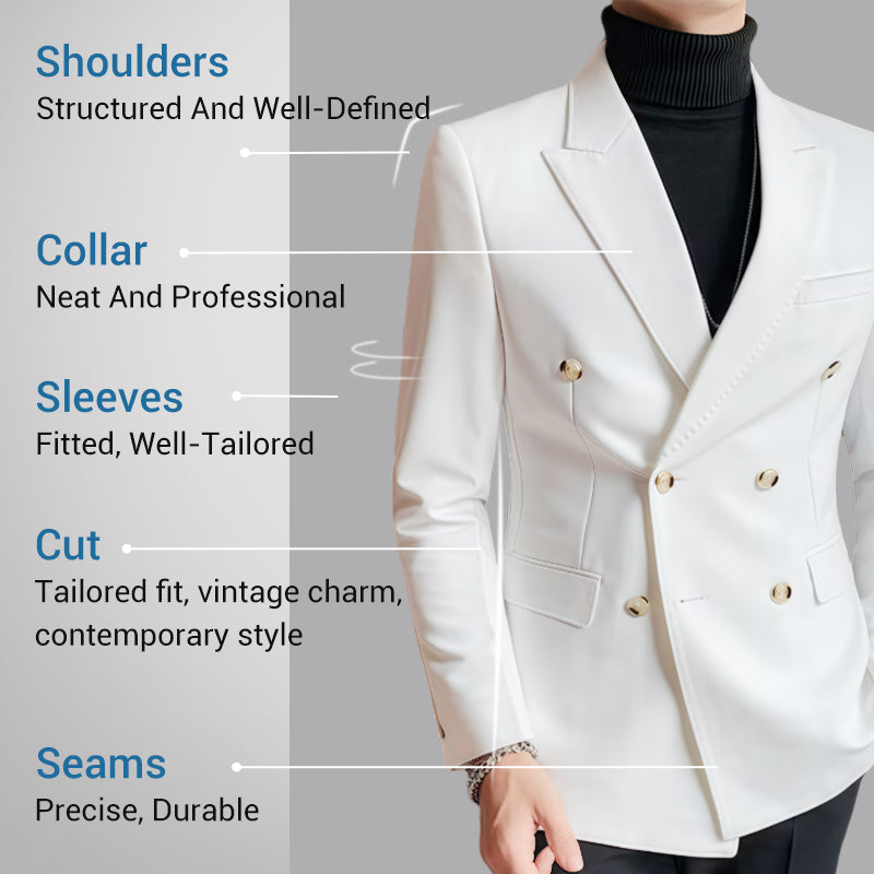 👑✨Men's Casual Double-Breasted Premium Blazer