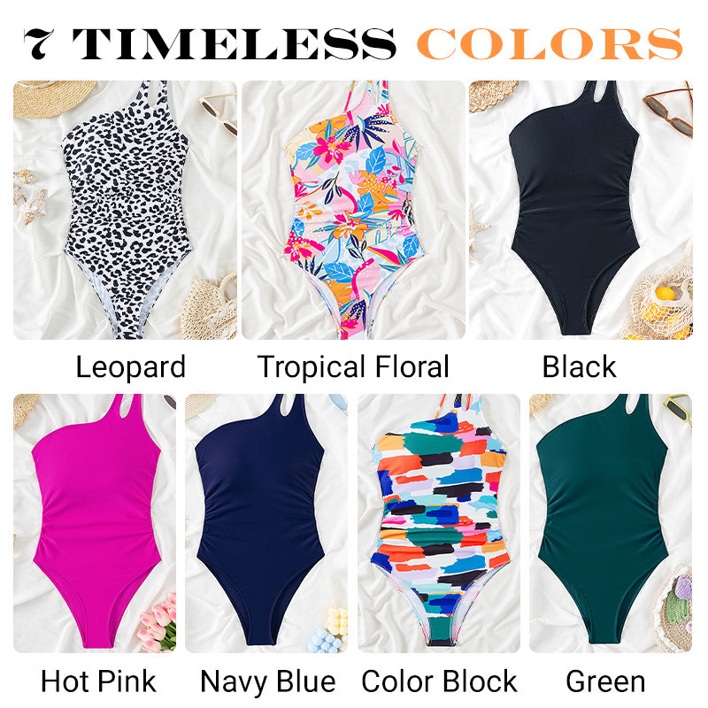 💖LAST DAY SPECIAL PRICE: ￡12.99!!💖Women's Cutout One Shoulder One Piece Swimsuit👙