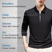 Men's Half-Zip Knit Stand Collar Textured Long Sleeve