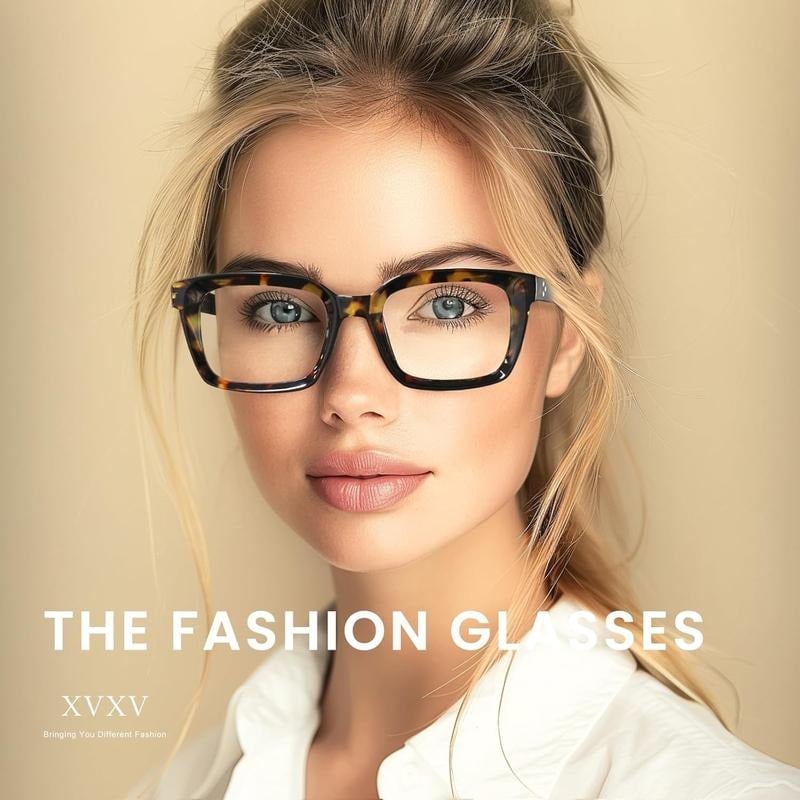 🎁Last Day✨👓Tortoiseshell Reading Glasses – Blue Light Blocking Oversized Square Readers